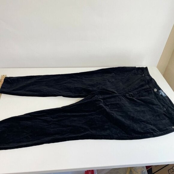 Modcloth Ankle Skinny Pants Womens Plus Size 22 Black Velvet High Rise Pockets - Picture 2 of 9